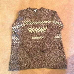 NWT j-Jill sweater grey, pale pink, cream